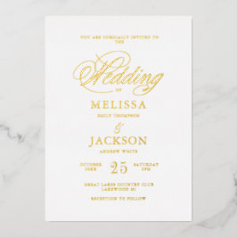 Invitación Con Relieve Metalizado Elegancia moderna Boda  Relieve metalizado Invitac