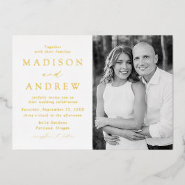 Invitación Con Relieve Metalizado Elegancia Moderna Foto Boda