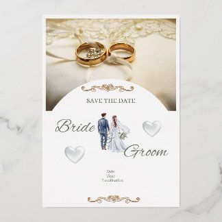 Invitación Con Relieve Metalizado Elegant Floral Wedding Invitation Card