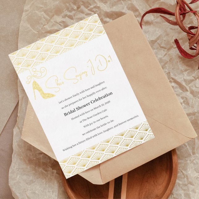 Invitación Con Relieve Metalizado Elegant Japanese Bridal Shower (Subido por el creador)