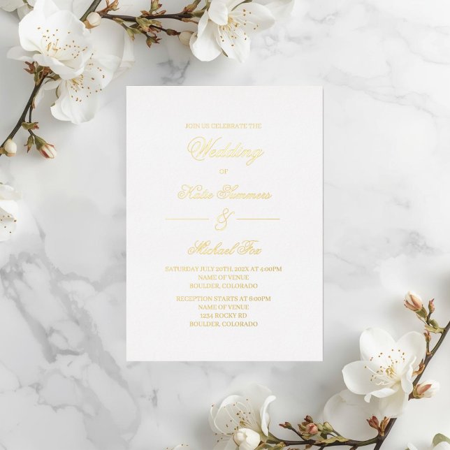 Invitación Con Relieve Metalizado Elegant minimalist wedding   (Subido por el creador)
