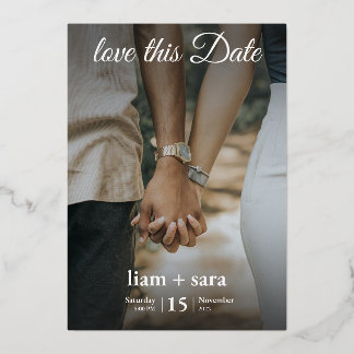 Invitación Con Relieve Metalizado Elegant Modern Wedding Invitation – Double-Sided C