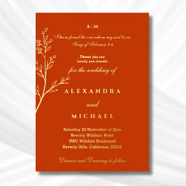 Invitación Con Relieve Metalizado Elegant Terracotta Bible Verse Christian Wedding