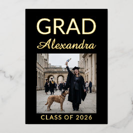 Invitación Con Relieve Metalizado Elegant Veterinary Medicine Graduation Party