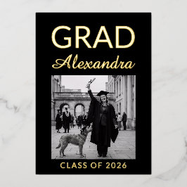 Invitación Con Relieve Metalizado Elegant Veterinary Medicine Graduation Party