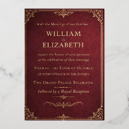 Invitación Con Relieve Metalizado Elegant Vintage Palace Wedding Invite