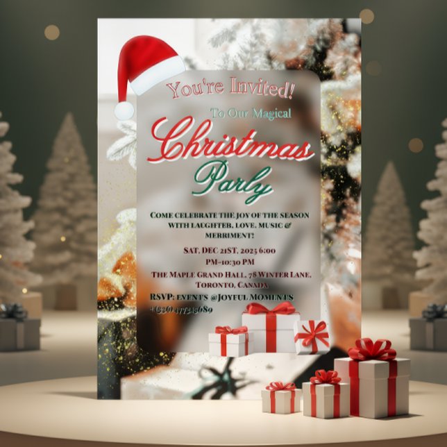 Invitación Con Relieve Metalizado Elegant Winter Christmas Party Invitation (Subido por el creador)