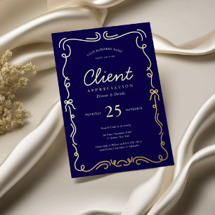 Invitación Con Relieve Metalizado Elegante Agradecimiento a Clientes Corporativos en