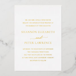 Invitación Con Relieve Metalizado Elegante Boda clásico