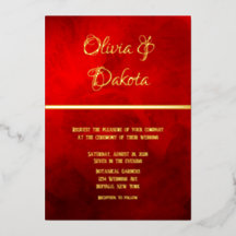 Elegante Boda de Acuarela Roja Oscura Brillante
