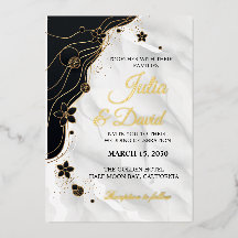 Elegante Boda de Caligrafía Delicada de Oro Real