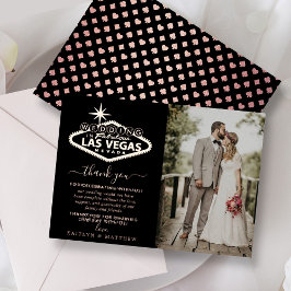 Invitación Con Relieve Metalizado Elegante Boda de Destino de Las Vegas Gracias