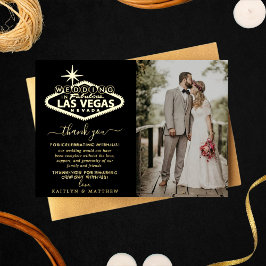 Invitación Con Relieve Metalizado Elegante Boda de Destino de Las Vegas Gracias
