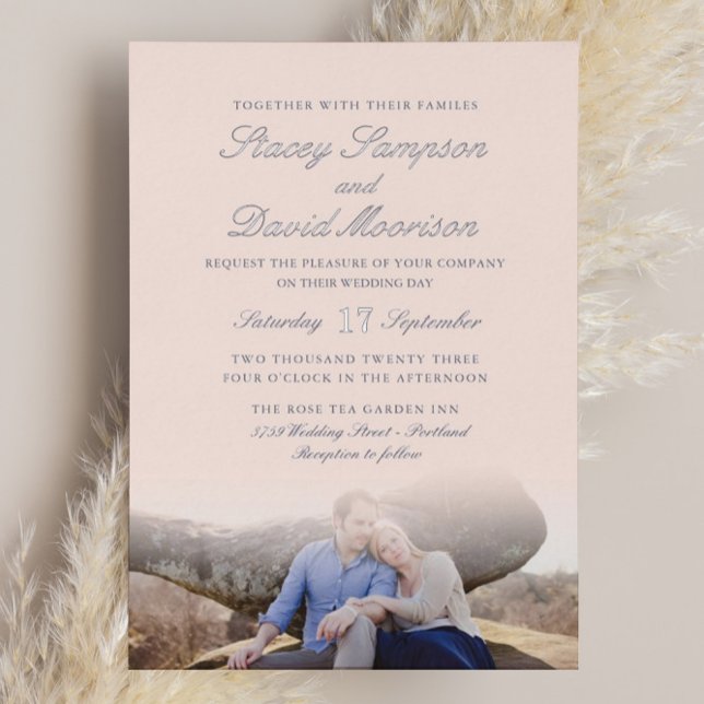 Invitación Con Relieve Metalizado Elegante Boda De Fotografías Con Plata Real (Subido por el creador)