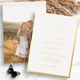 Invitación Con Relieve Metalizado Elegante Boda de Fotos