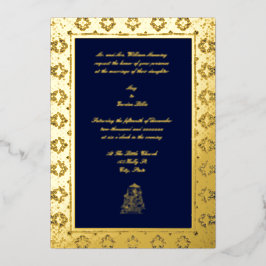 Invitación Con Relieve Metalizado Elegante Boda de frontera indio del siglo XVII