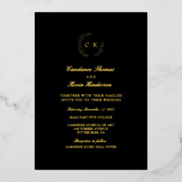 Invitación Con Relieve Metalizado Elegante Boda de Monograma