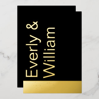 Invitación Con Relieve Metalizado Elegante Boda de oro Minimalista simple y moderno
