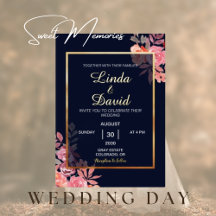 Elegante Boda de Oro Moderno con Borde Floral Rosa