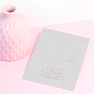 Invitación Con Relieve Metalizado Elegante Boda de Relieve metalizado de tipografía 