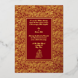 Invitación Con Relieve Metalizado Elegante Boda de Relieve metalizado indio