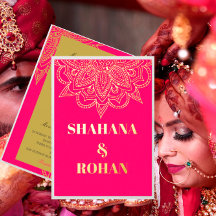 Elegante Boda de tema indio formal de color rosa d