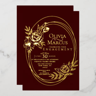 Invitación Con Relieve Metalizado Elegante Boda floral