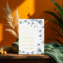 Elegante Boda Floral Azul Bellflower