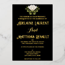 Elegante Boda floral blanco y negro: caligrafía