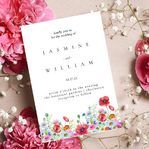 Invitación Con Relieve Metalizado Elegante Boda floral de acuarela neutra