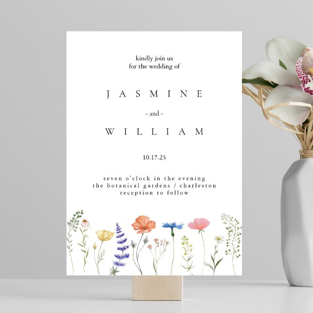Invitación Con Relieve Metalizado Elegante Boda floral de acuarela neutra (Subido por el creador)