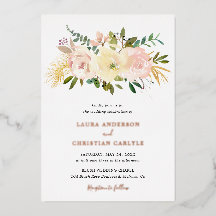 Elegante Boda floral rosa Rubor Rosa Gold