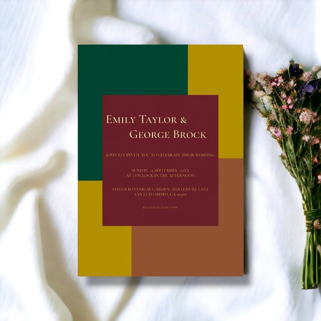 Invitación Con Relieve Metalizado Elegante Boda formal sencillo y moderno (Subido por el creador)