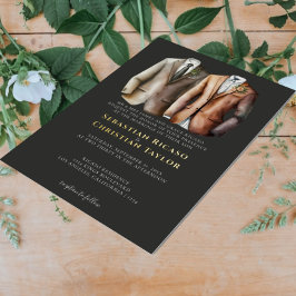 Invitación Con Relieve Metalizado Elegante boda gay Dos novios con trajes
