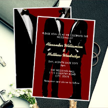 Elegante Boda Gay Moderna Burgundy Oro