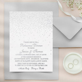 Invitación Con Relieve Metalizado Elegante Boda Glam Confetti Cena