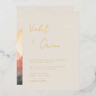 Invitación Con Relieve Metalizado Elegante Boda Gold