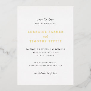 Invitación Con Relieve Metalizado Elegante boda inmadura salva la fecha