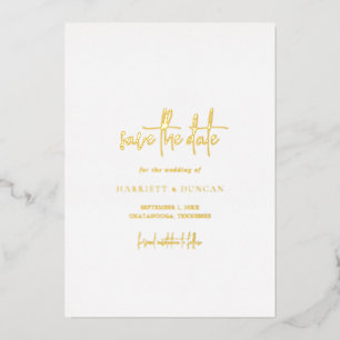 Invitación Con Relieve Metalizado Elegante boda inmadura salva la fecha