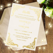 Elegante Boda Islámica Musulmana de Crema y Dorado