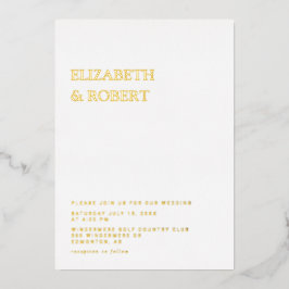 Invitación Con Relieve Metalizado Elegante Boda Minimalista y elegante moderno