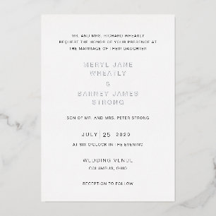 Invitación Con Relieve Metalizado Elegante Boda Moderna