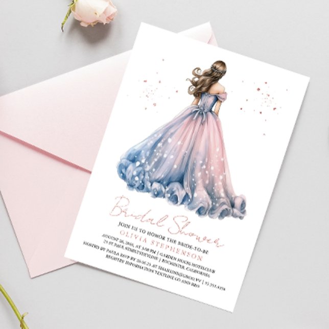 Invitación Con Relieve Metalizado Elegante Boda moderno Vestido Bridal Shower (Subido por el creador)