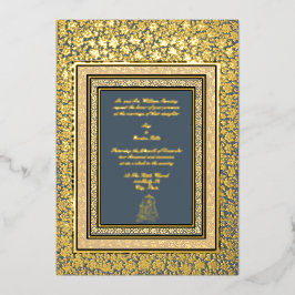 Invitación Con Relieve Metalizado Elegante Boda mogol indio