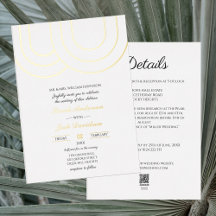 Elegante Boda Simple Blanca y Dorada