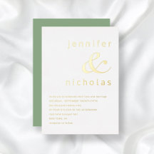 Elegante Boda Verde Dorado Ampersand