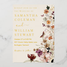 Elegante Boho Boda Rústica Moderna con Flores Silv