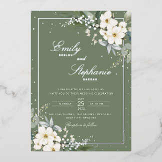 Invitación Con Relieve Metalizado Elegante Boho Watercolor Floral Black Gold Boda