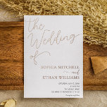 Invitación Con Relieve Metalizado Elegante caligrafía Boda blanco Minimalista<br><div class="desc">La invitación a la boda minimalista incluye caligrafía de escritura moderna.</div>