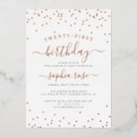 Invitación Con Relieve Metalizado Elegante caligrafía de Relieve metalizado dorado R<br><div class="desc">Más invitaciones de cumpleaños 21 en la Pequeña Tienda Bayleigh!</div>